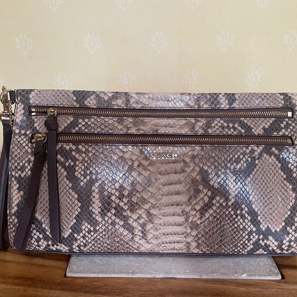 Coach Madison Python Clutch
